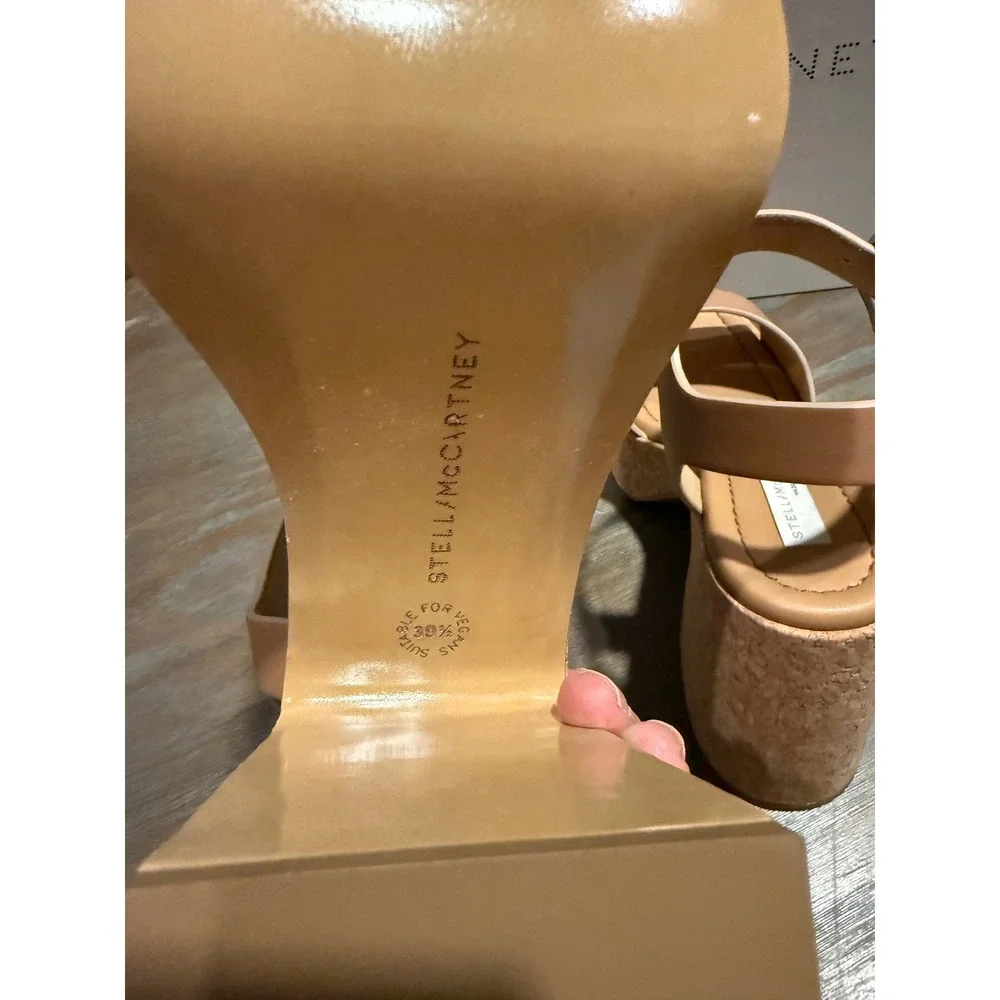 Stella McCartney Skyla Platform Sandals VEGEA Vegan Cork Heel 38.5 9.5 NIB‎